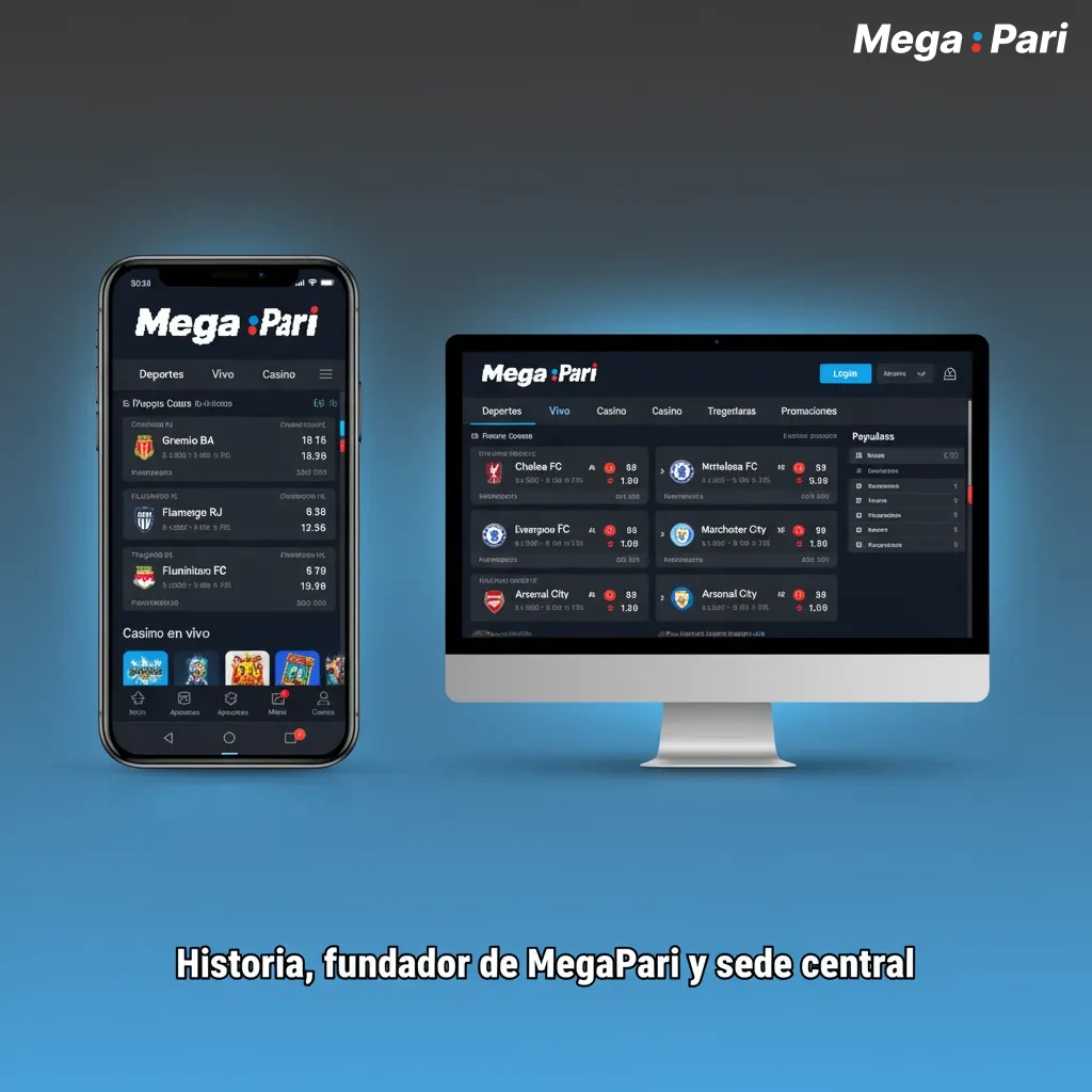 Infografía de MegaPari: operación en LATAM, licencia de Curazao; fundador y sede no divulgados.