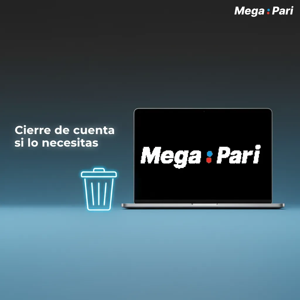 Ilustración de cierre de cuenta con opciones de autoexclusión, retiro de saldo y confirmación por correo.