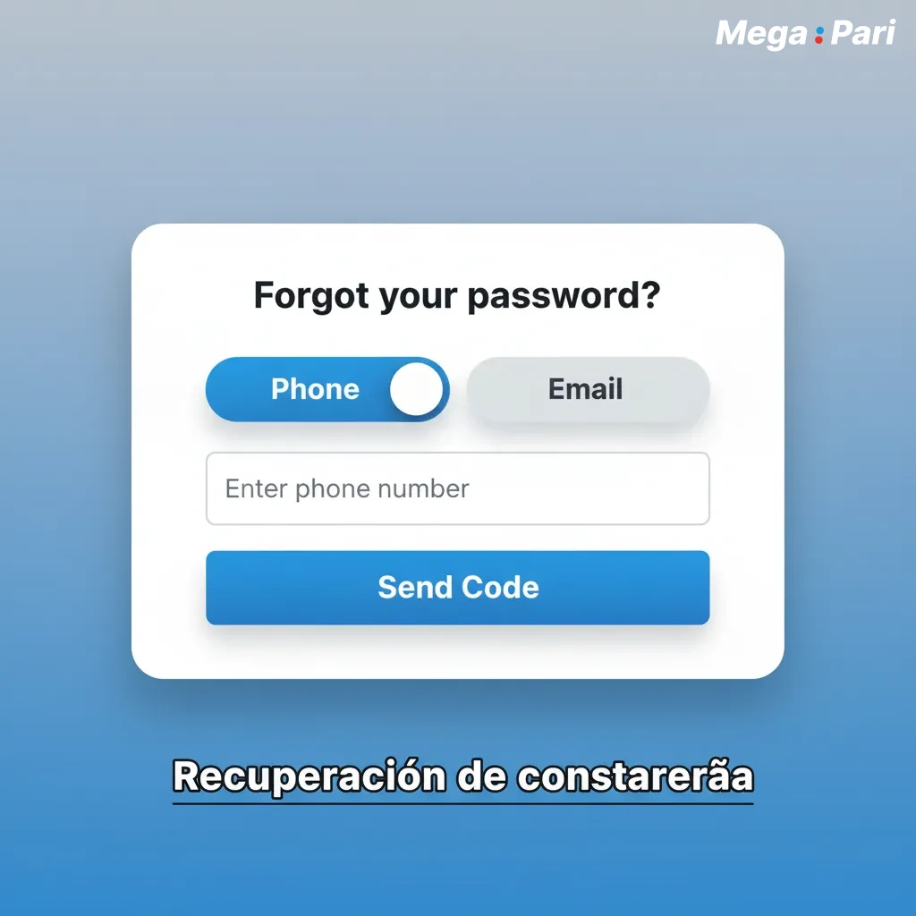 Guía de recuperación de contraseña: solicitar, elegir correo/SMS o redes, recibir código/enlace, crear clave y activar 2FA.