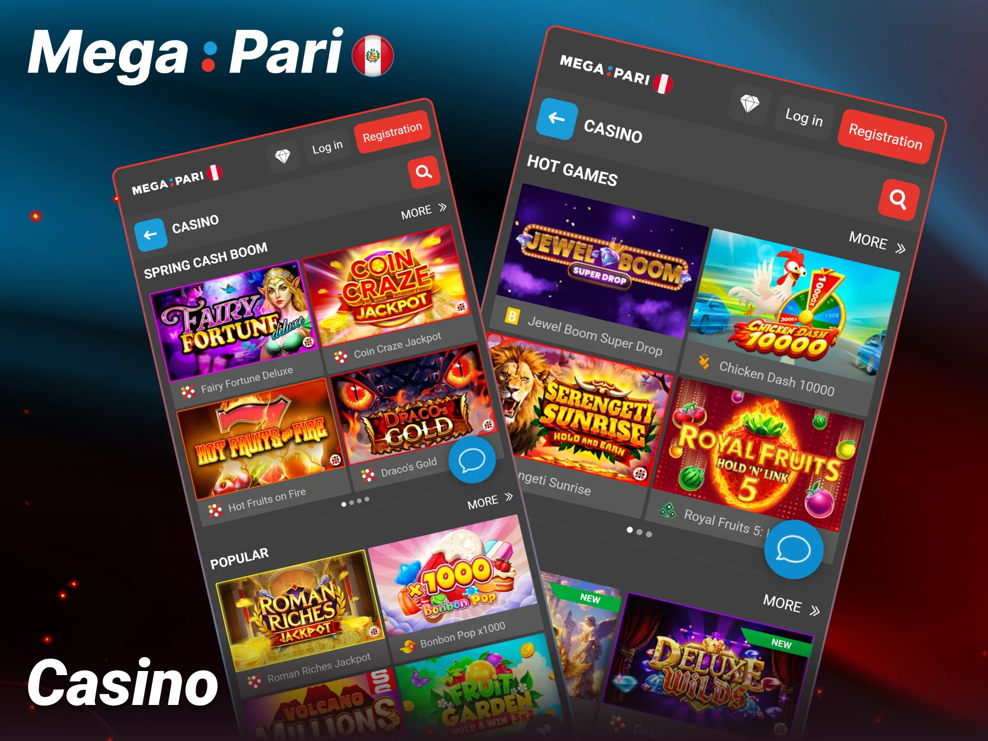 Play slots and live dealer games on the Megapari casino app.
