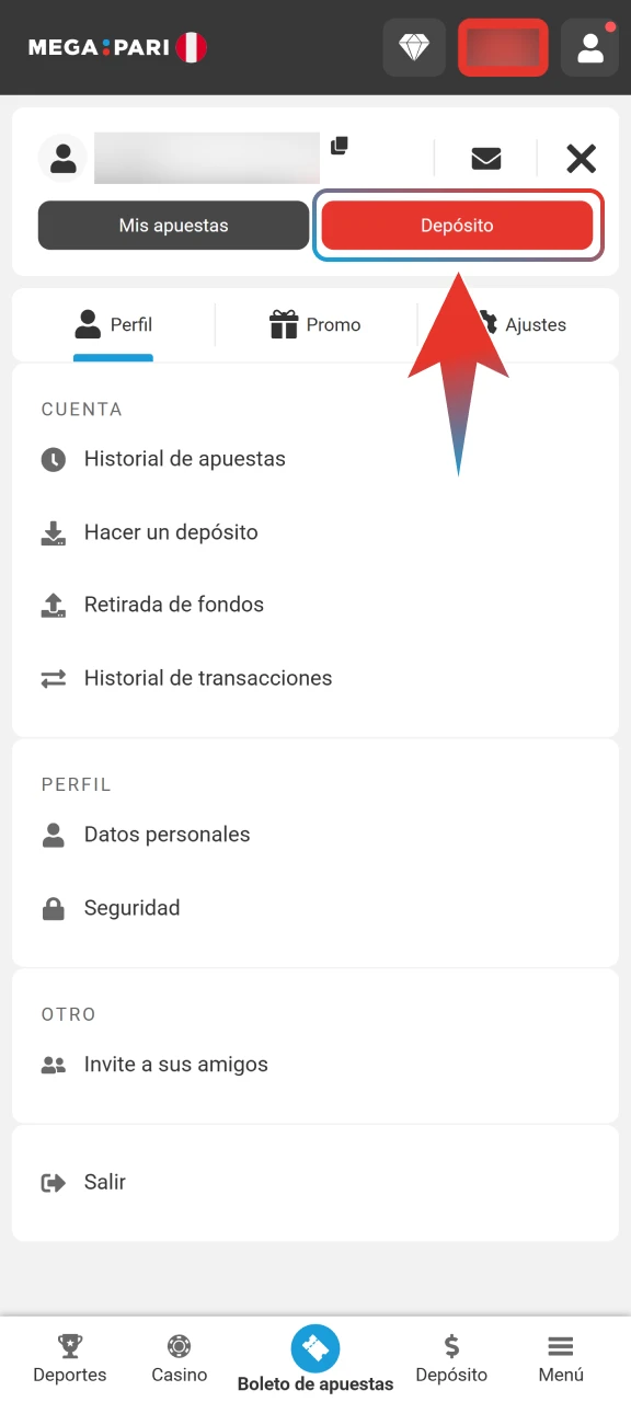 Recarga tu saldo en soles o dólares para realizar tus apuestas.