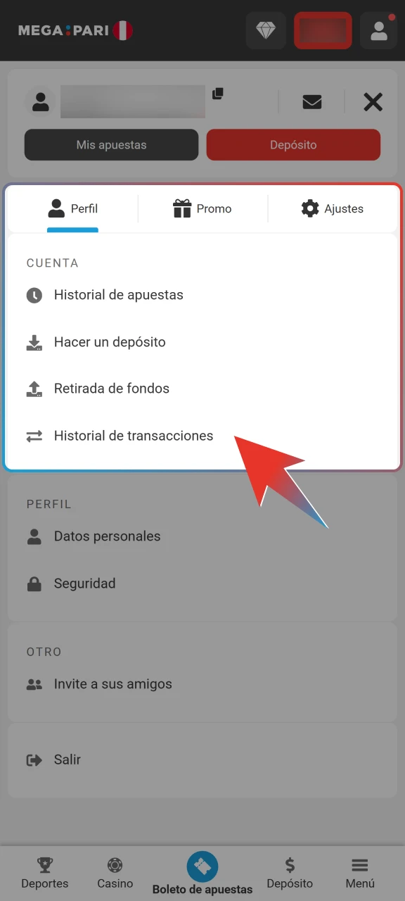Espera a que tus ganancias de Megapari se acrediten en tu cuenta según el plazo de tu entidad bancaria o billetera.