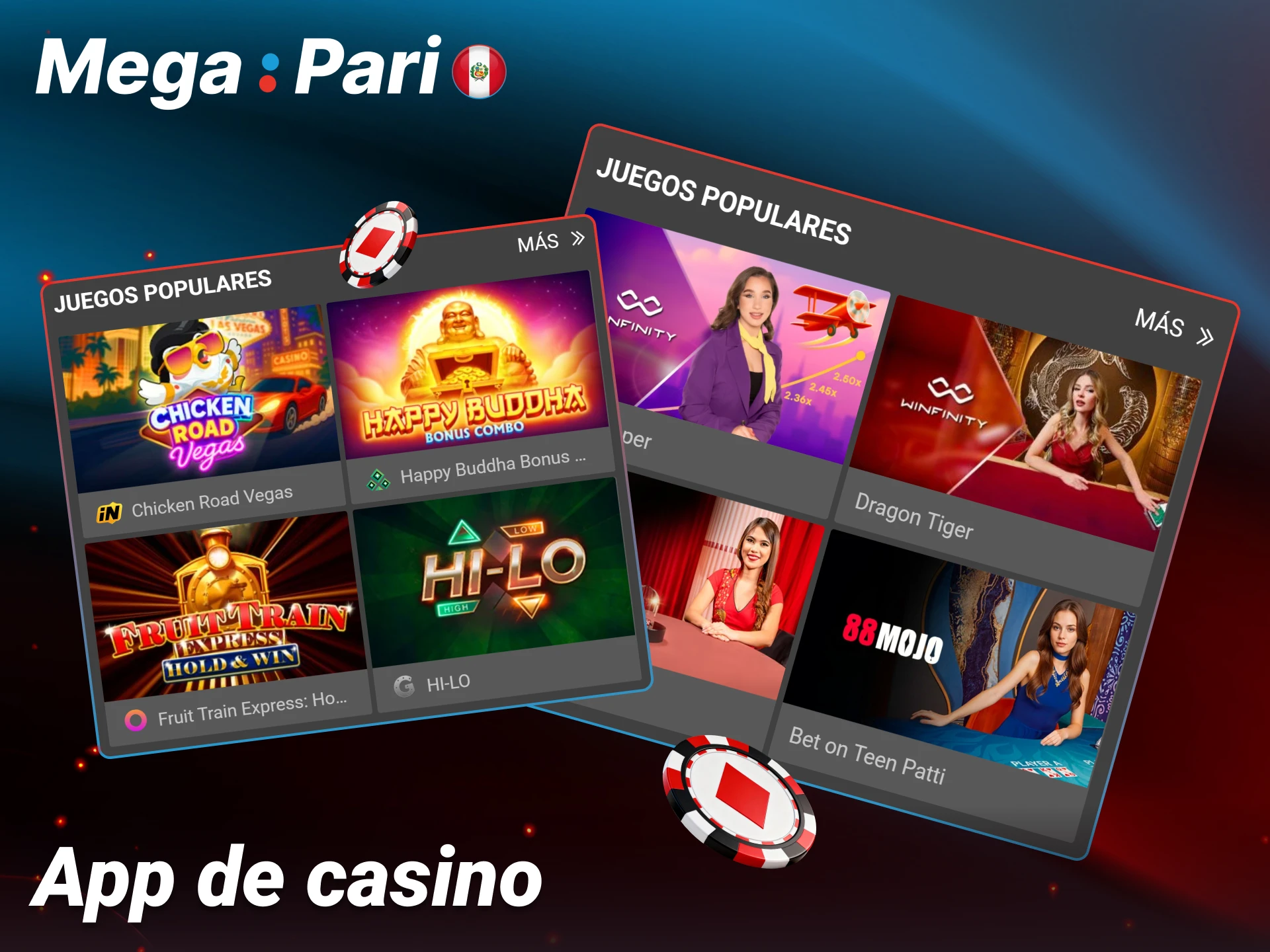 Juega en las mejores tragamonedas y mesas en vivo de Megapari ahora.