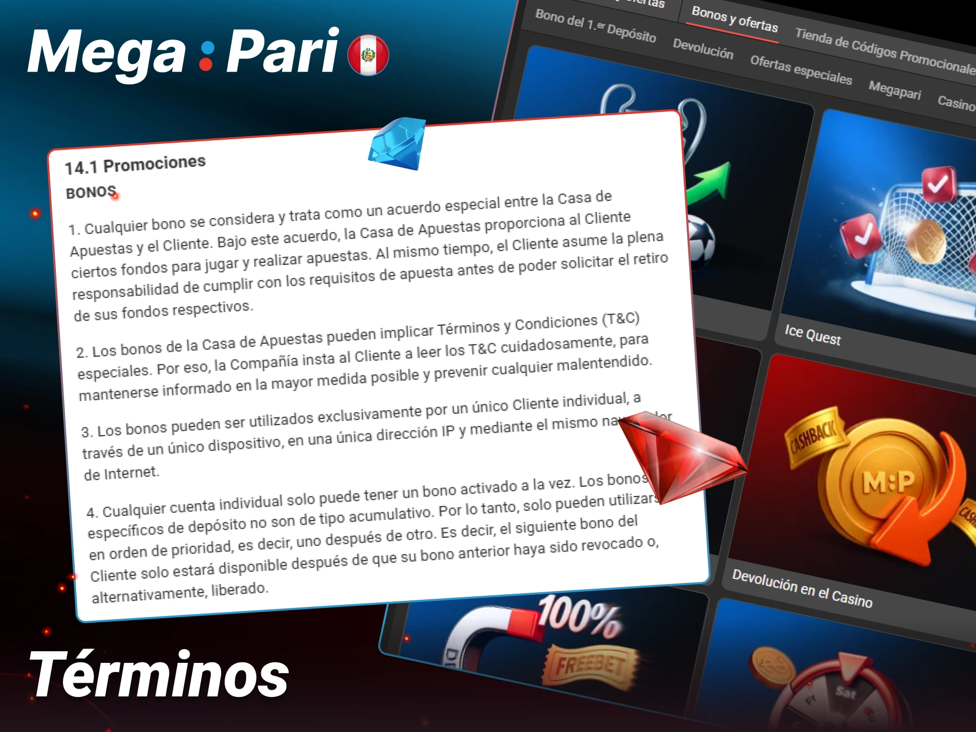 Consulta las condiciones y requisitos de apuesta de Megapari hoy mismo.