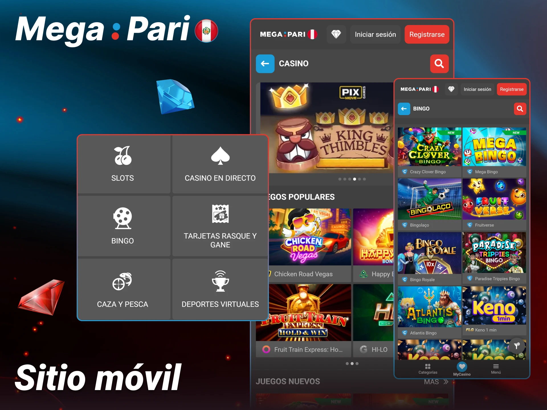 Prueba la versión móvil de Megapari para jugar desde cualquier lugar.