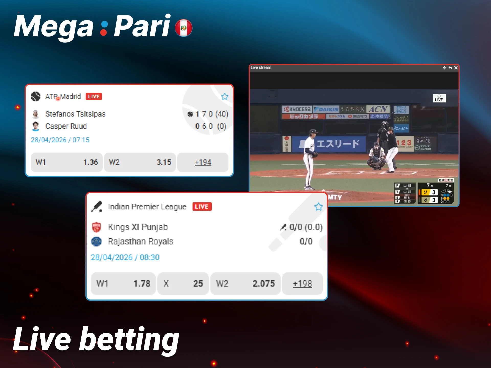 Try live betting at Megapari for more excitement and control.