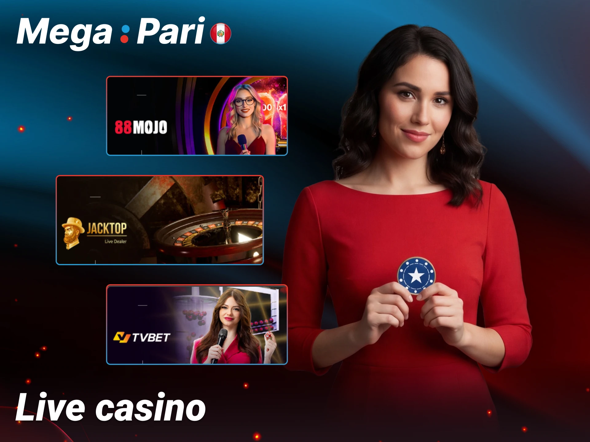Play at Megapari live casino with real dealers and tables.