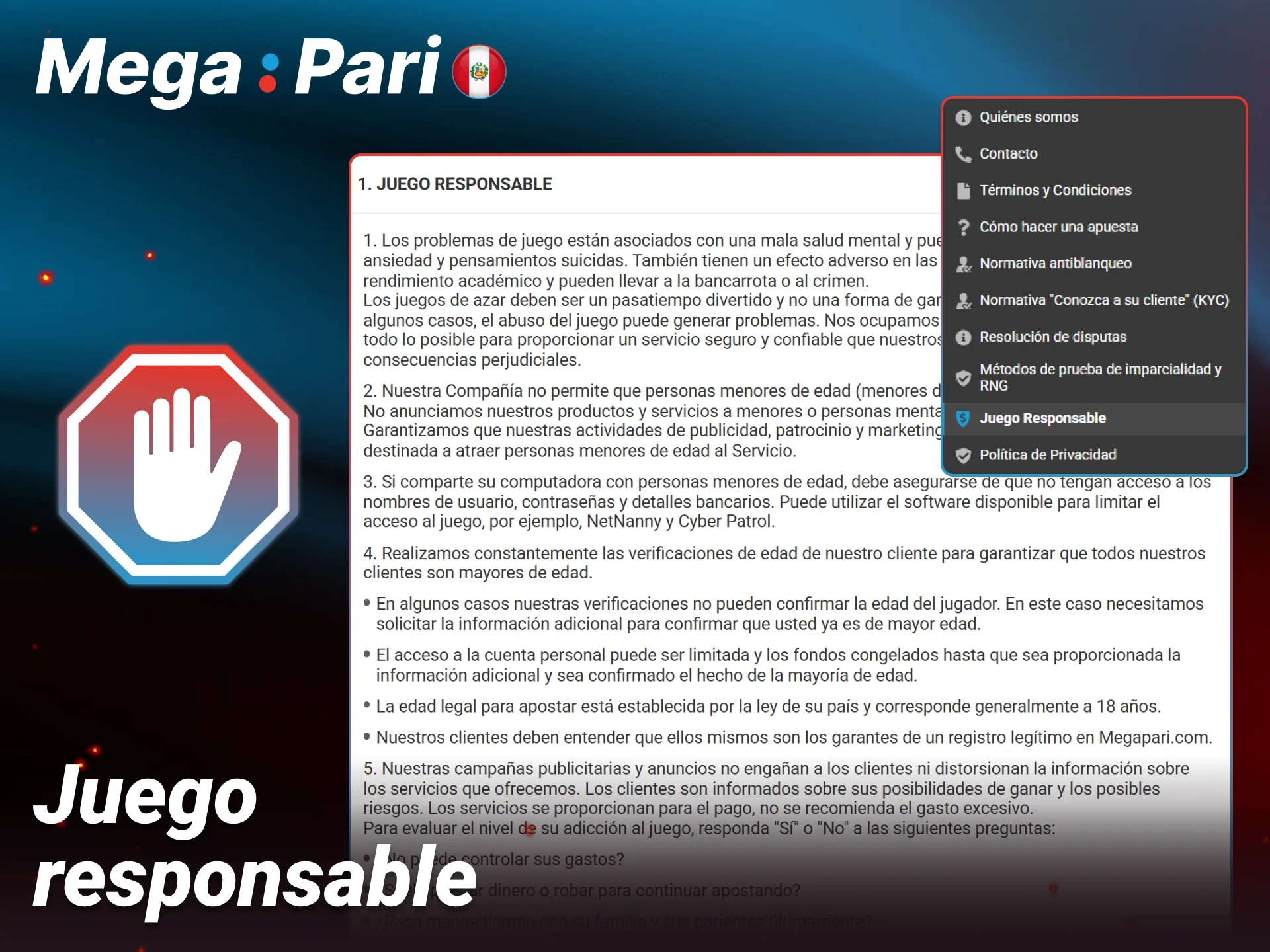 Utiliza las herramientas de juego responsable de Megapari para mantener tu diversión bajo control.