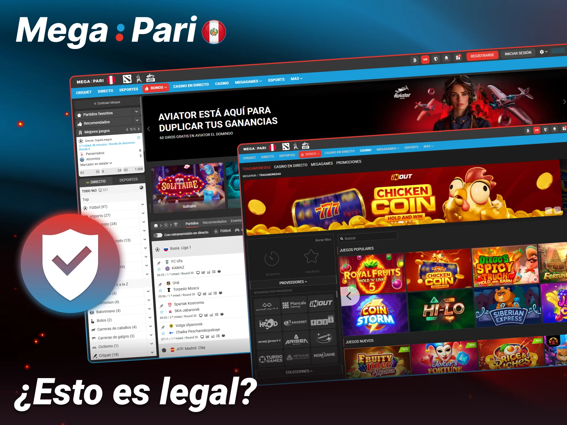 Apuesta con total tranquilidad en Megapari, la plataforma legal y más segura de Perú.