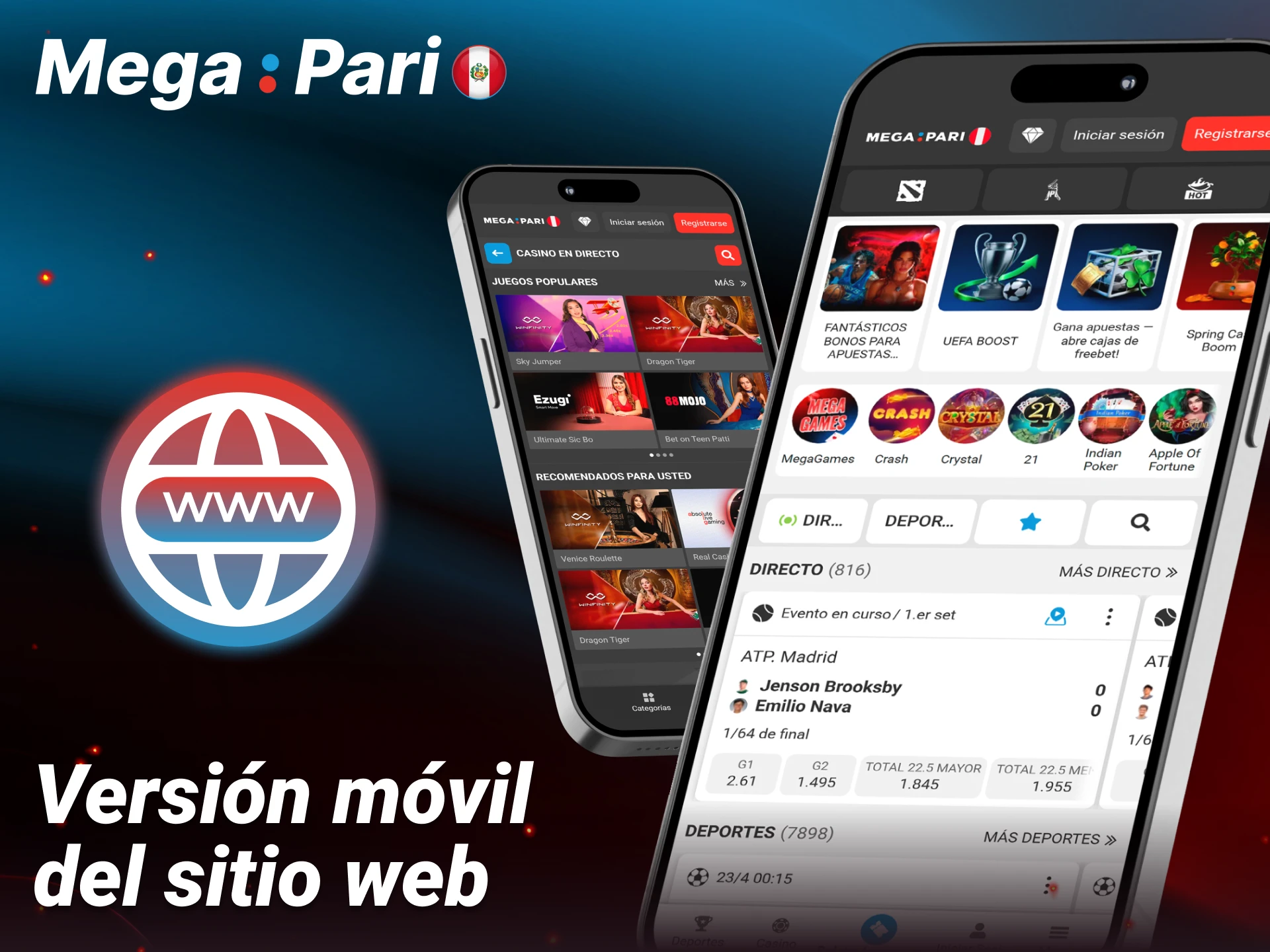 Accede a la plataforma móvil de Megapari y apuesta desde cualquier lugar con total comodidad.