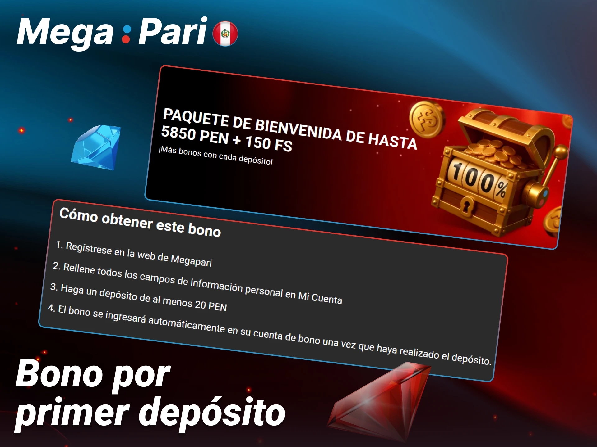 Realiza tu primer depósito en Megapari para activar tu bono exclusivo.