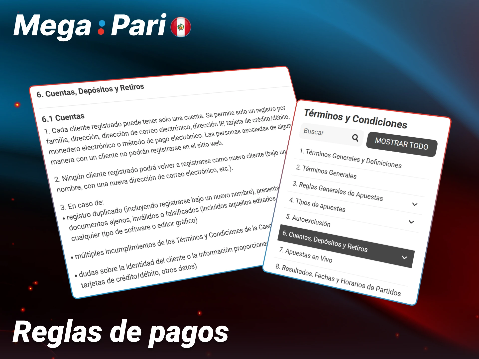 Revisa las reglas de pago de Megapari para gestionar tus fondos correctamente.