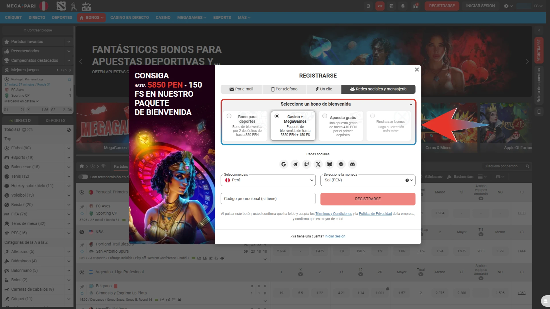 Selecciona la casilla para participar en promociones durante tu registro o actívala desde tu perfil en Megapari.