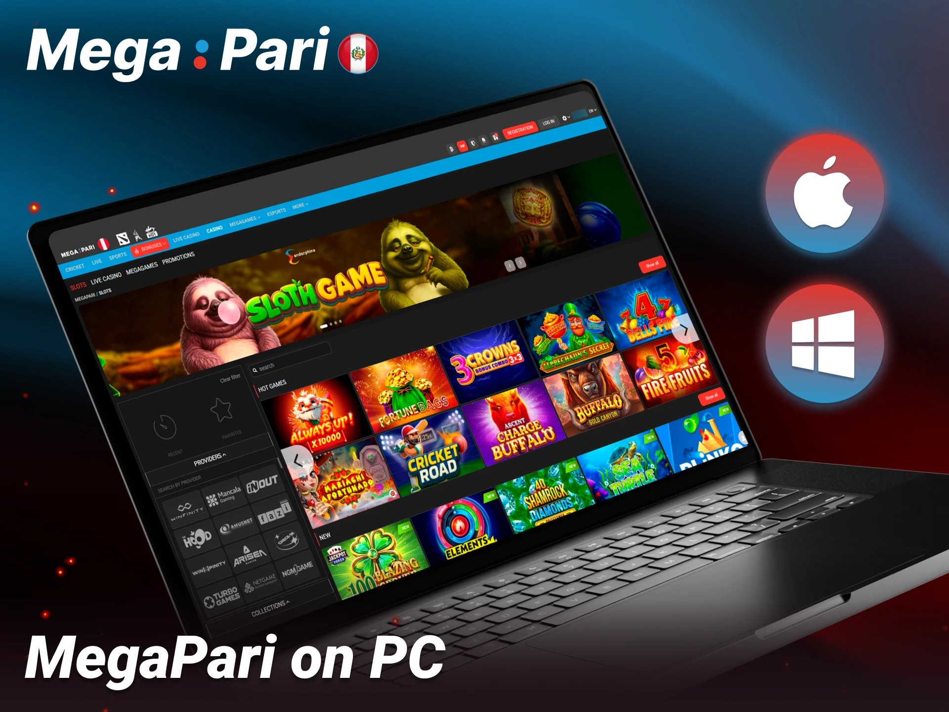 Play at Megapari on your PC for the best casino experience.