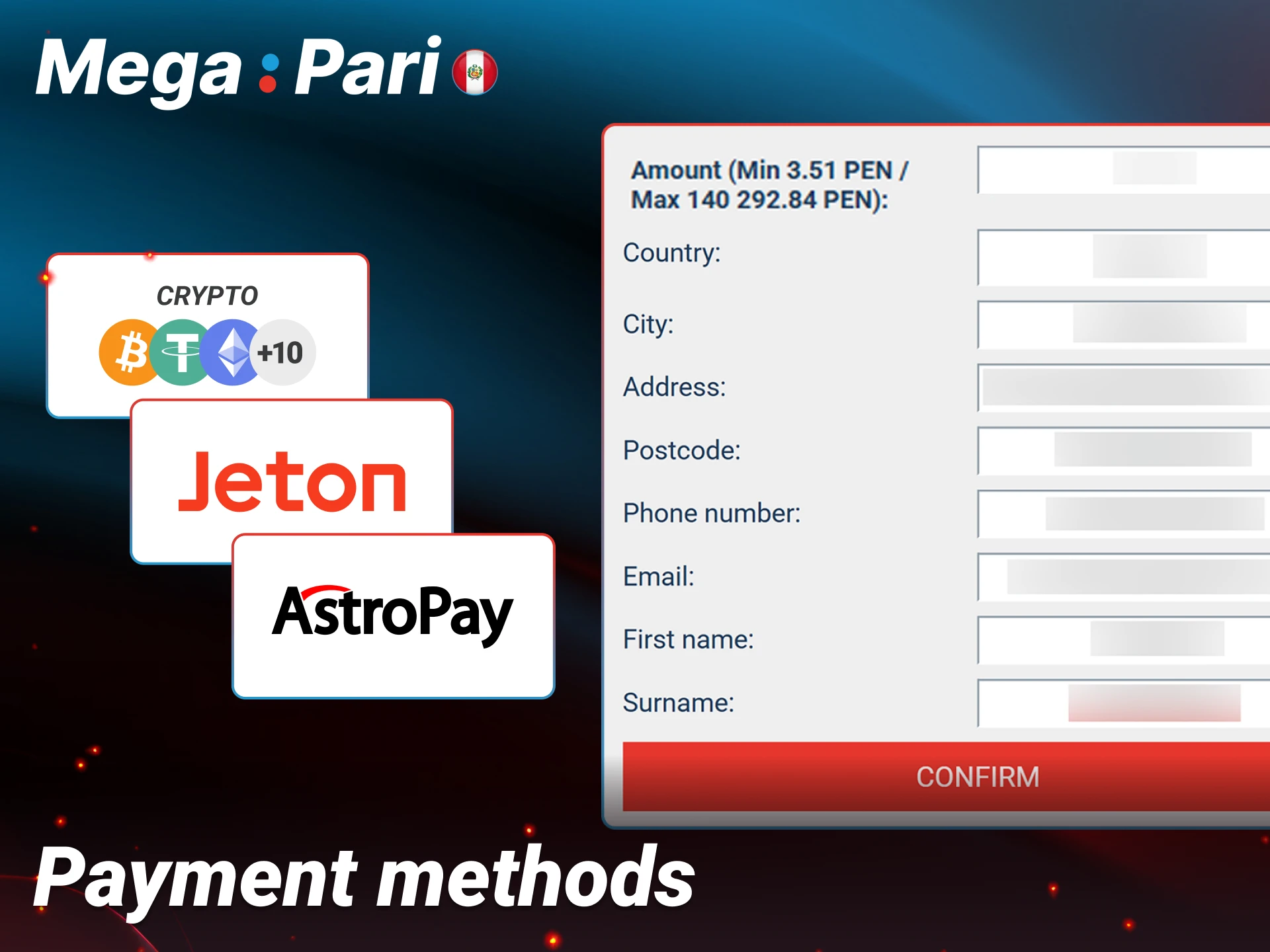 Use reliable payment methods for your transactions at Megapari Peru.