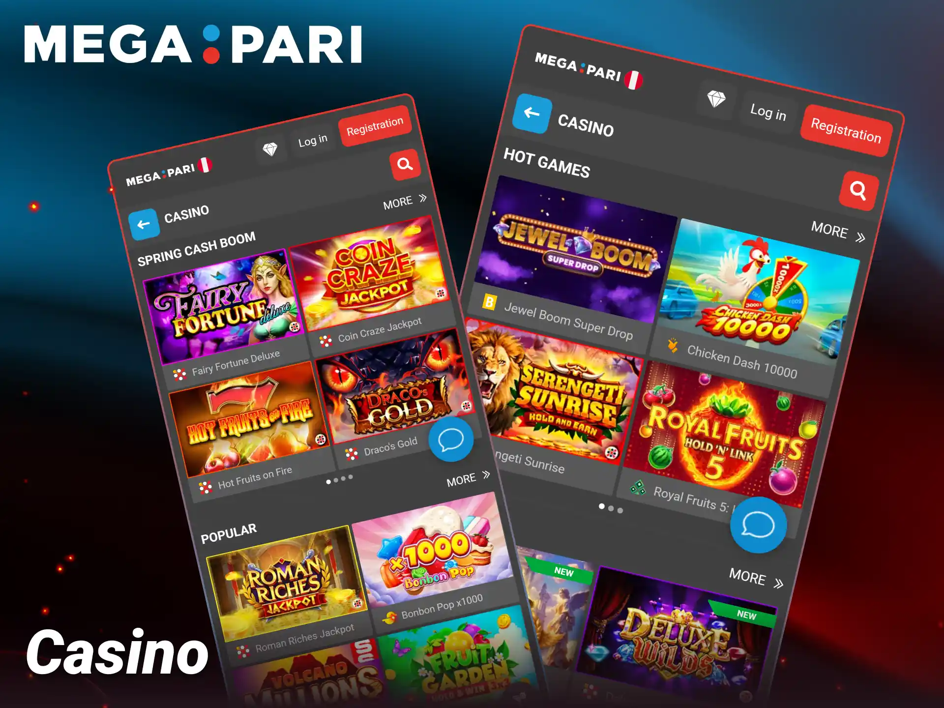 Play slots and live dealer games on the official Megapari app.