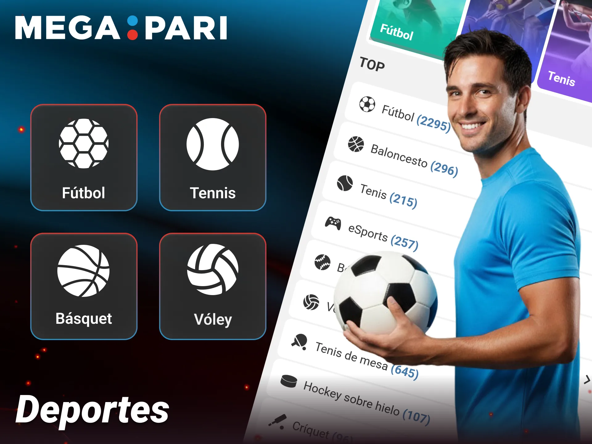 Pronostica tus eventos deportivos preferidos desde la app móvil de Megapari.