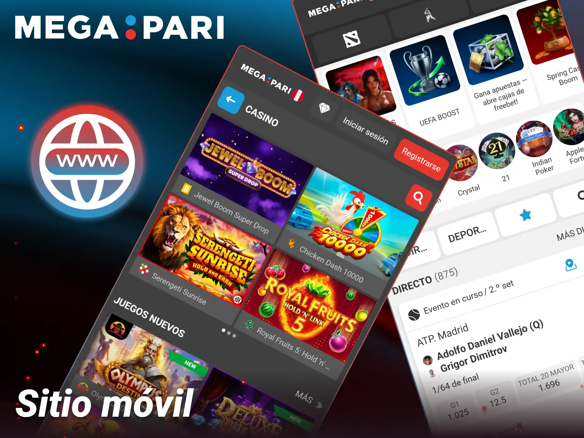 Apuesta directamente desde el navegador de tu celular usando Megapari móvil.