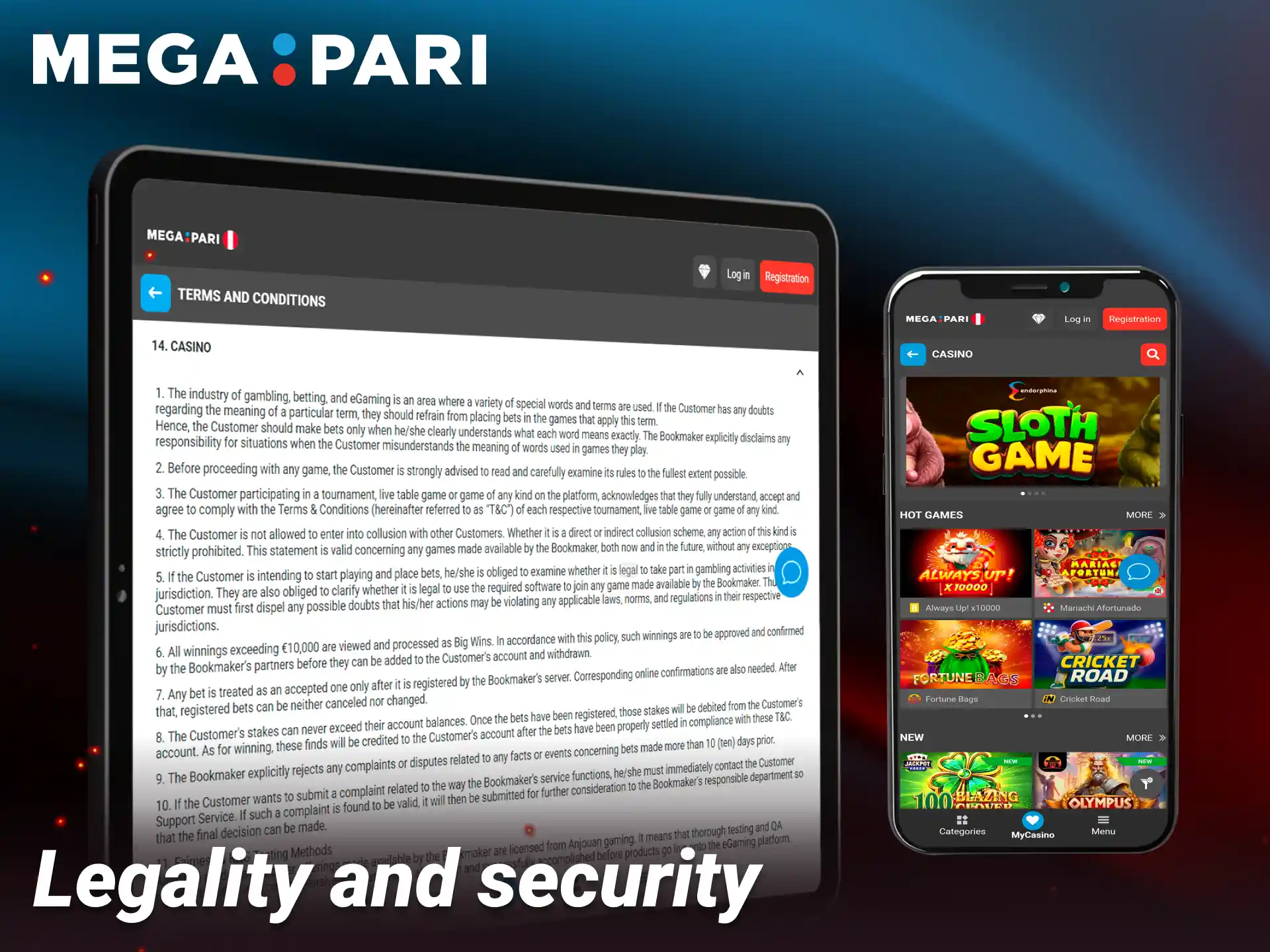 Read about official licenses and player security measures at Megapari.