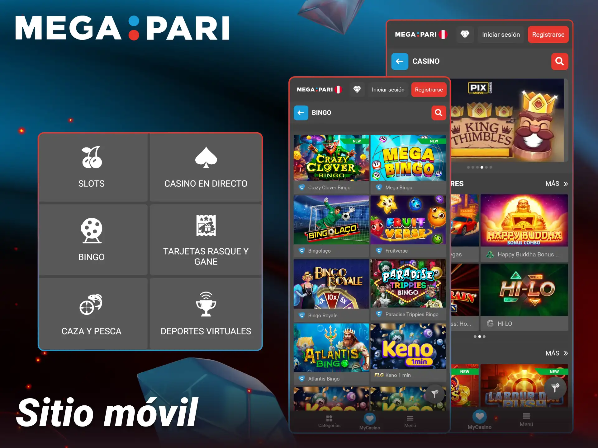 Apuesta cómodamente desde el sitio adaptado para celulares de Megapari.