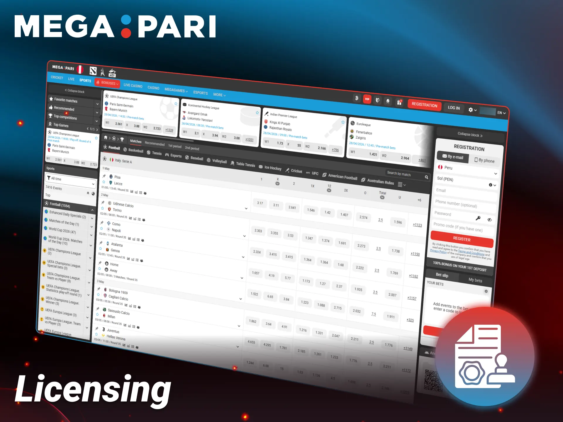 Verify the official gaming license and security measures of Megapari.
