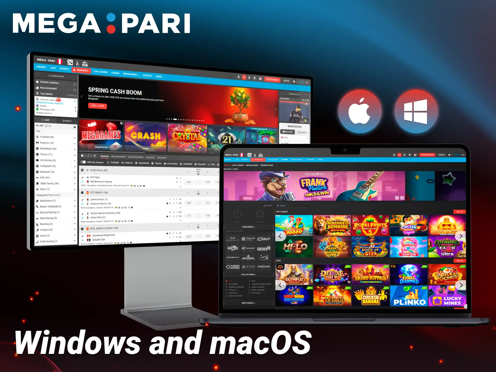Download the desktop app for Windows and Mac from Megapari.