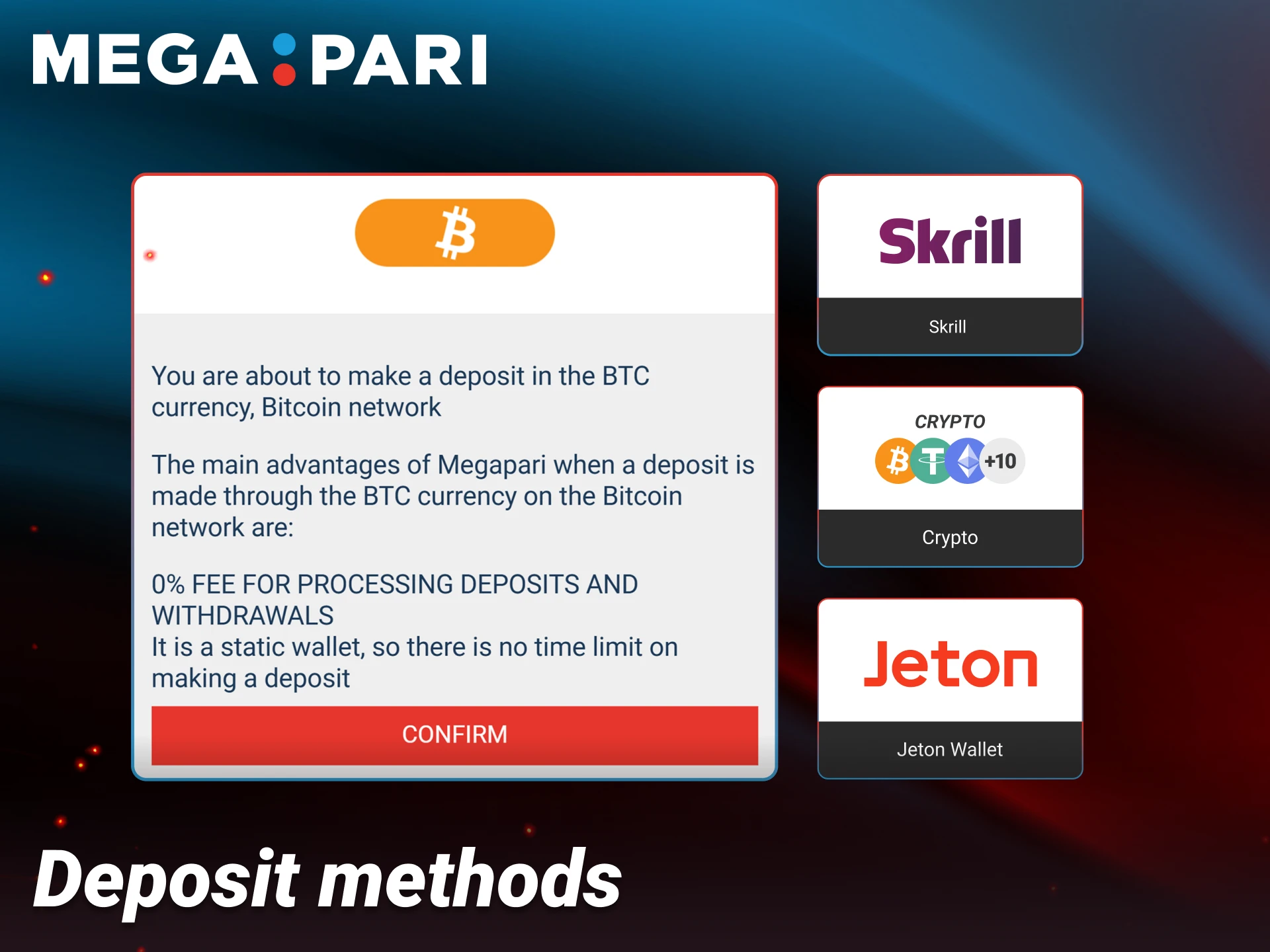 Explore the most convenient deposit methods for local players on Megapari.
