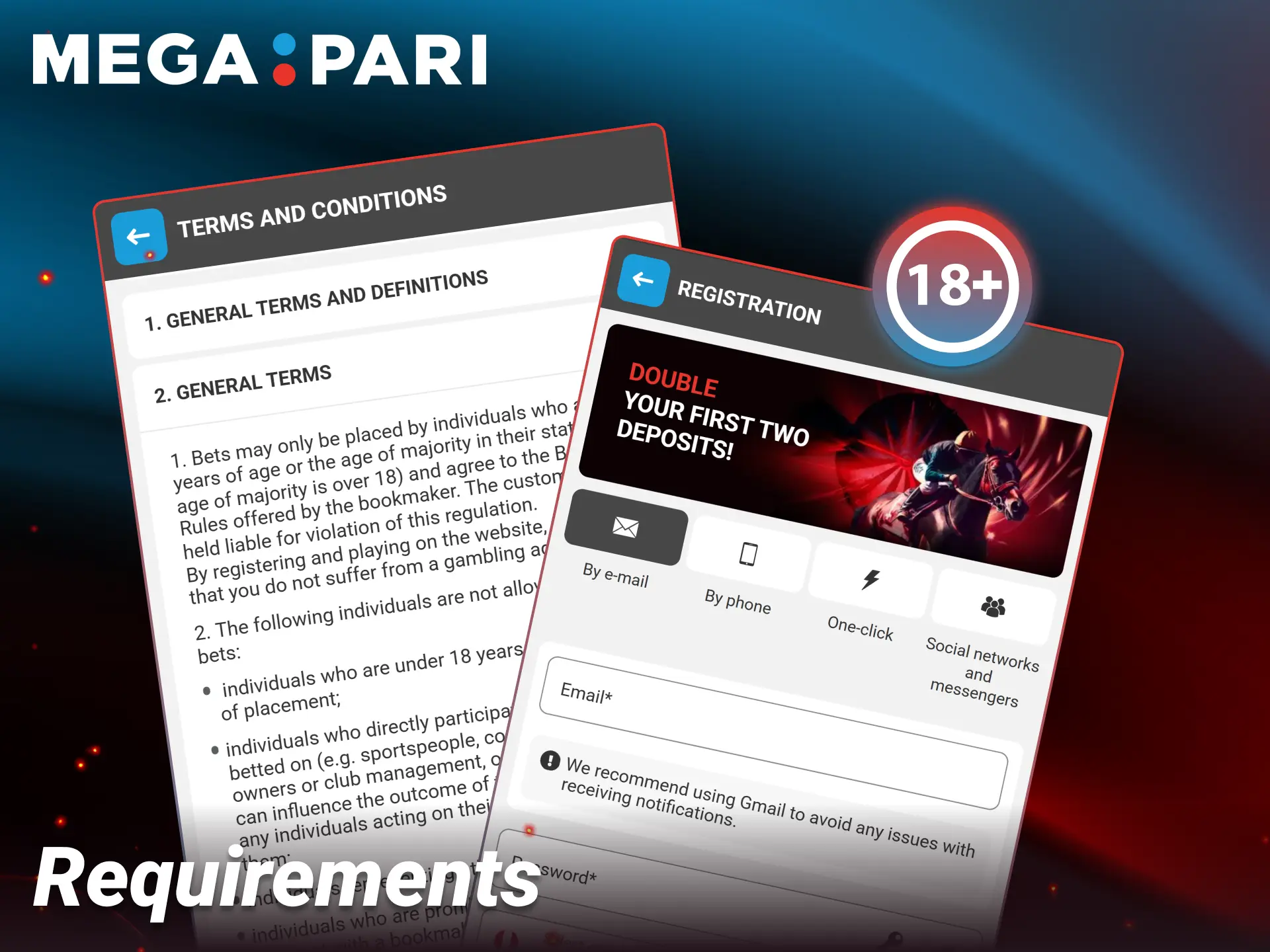 Check the age and legal requirements to register on Megapari.