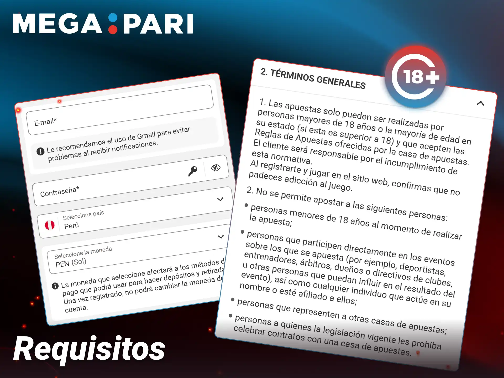 Revisa los requisitos necesarios para crear un perfil de usuario Megapari.